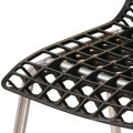 Venta al por mayor de muebles baratos de plástico de acero de ocio jardín comedor silla hueco apilable
